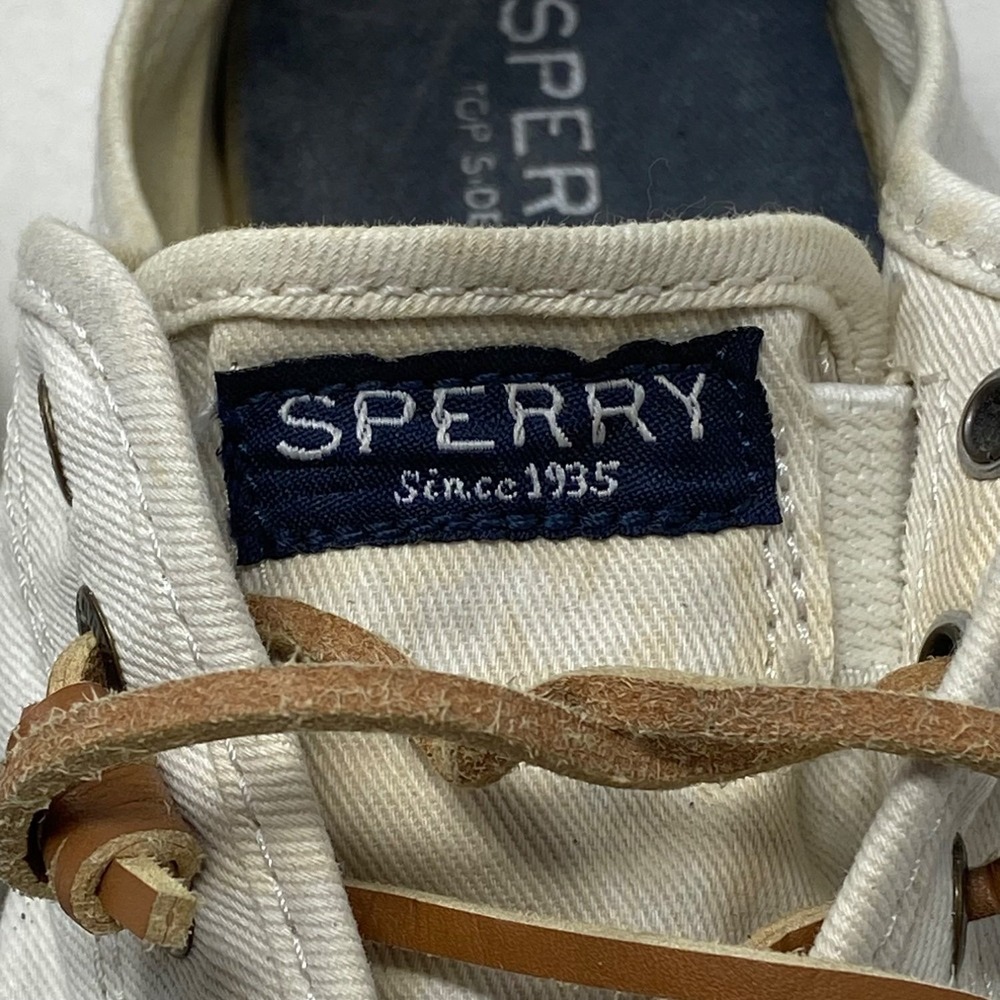Sperry Crest Vibe Womens 5.5 White Canvas Sneakers STS95128 Memory Foam - Picture 12 of 15